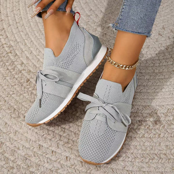 Breathable Lace-Up Mesh Flats for Women