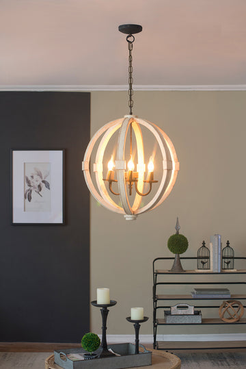 Calder 6-Light Wooden Chandelier