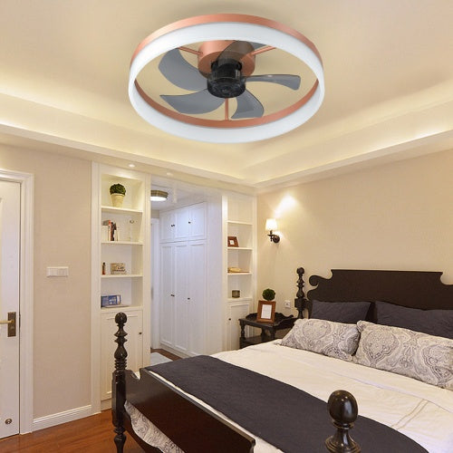 Slim Modern Ceiling Fan with Dimmable LED Light