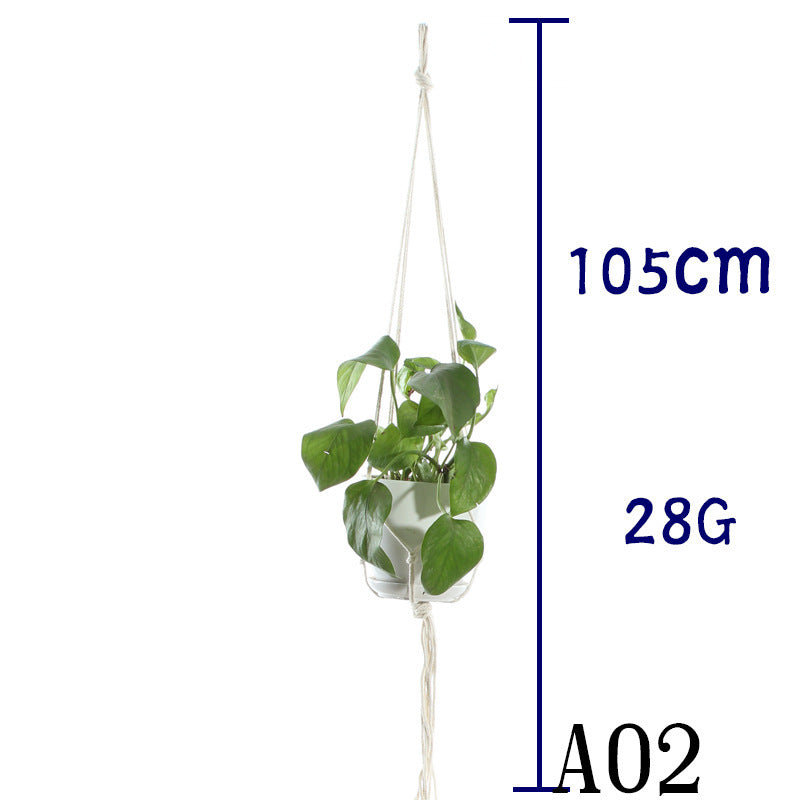 Handmade Cotton Rope Flowerpot Net Bag