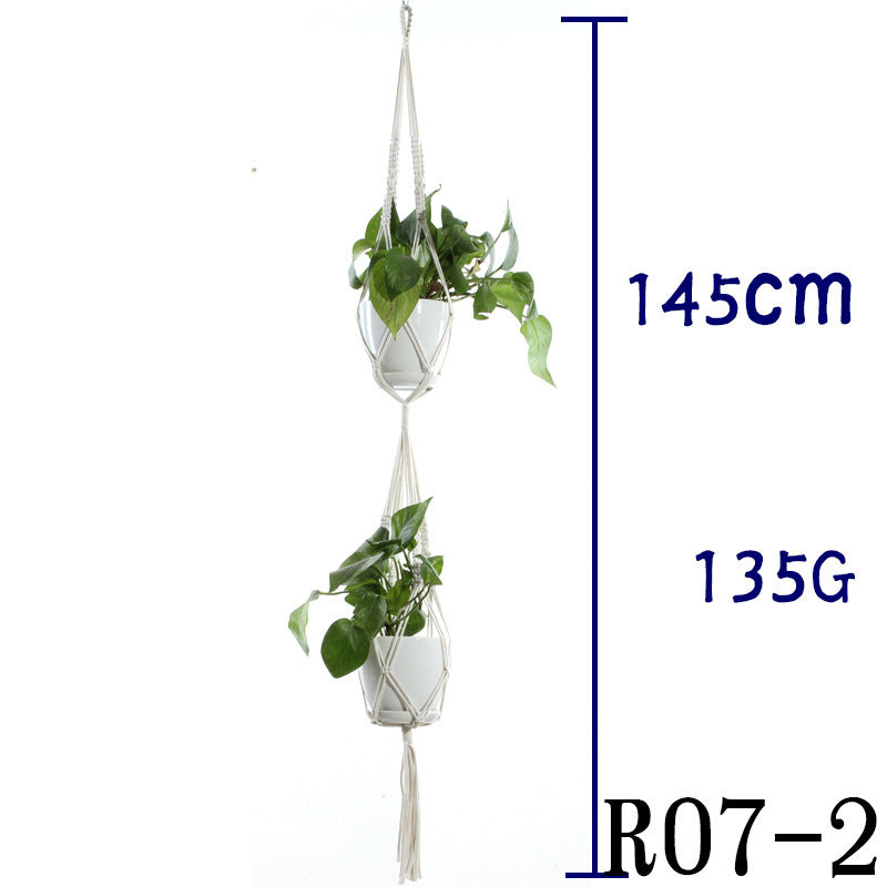 Handmade Cotton Rope Flowerpot Net Bag