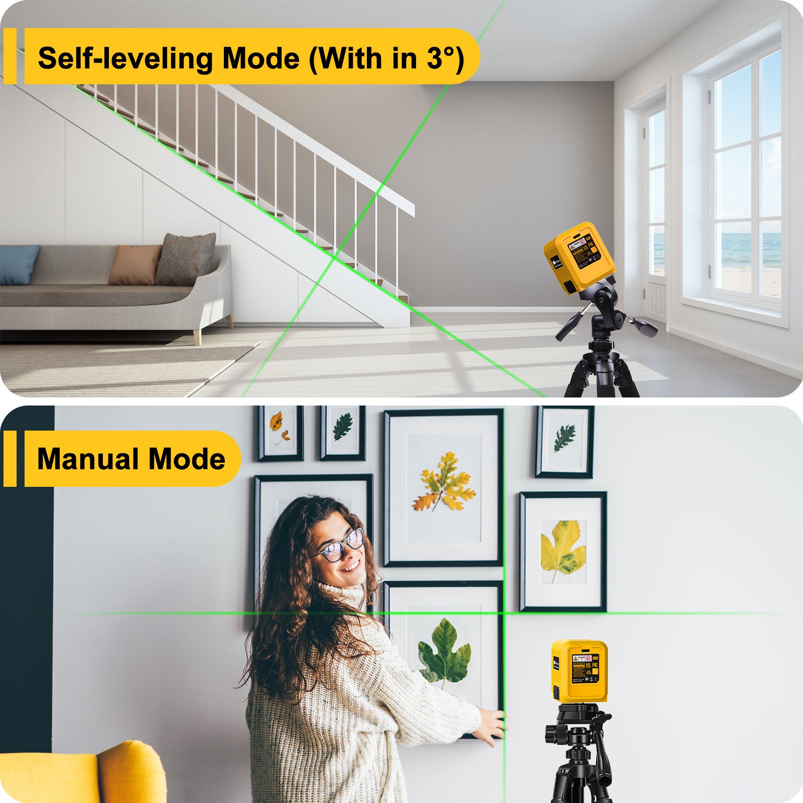 Ultra-Bright Green Laser Level – Self-Leveling & Portable