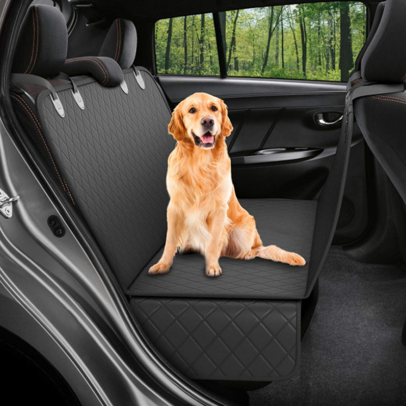 Waterproof Dog Car Seat Cover with Mesh Window & Side Zippers