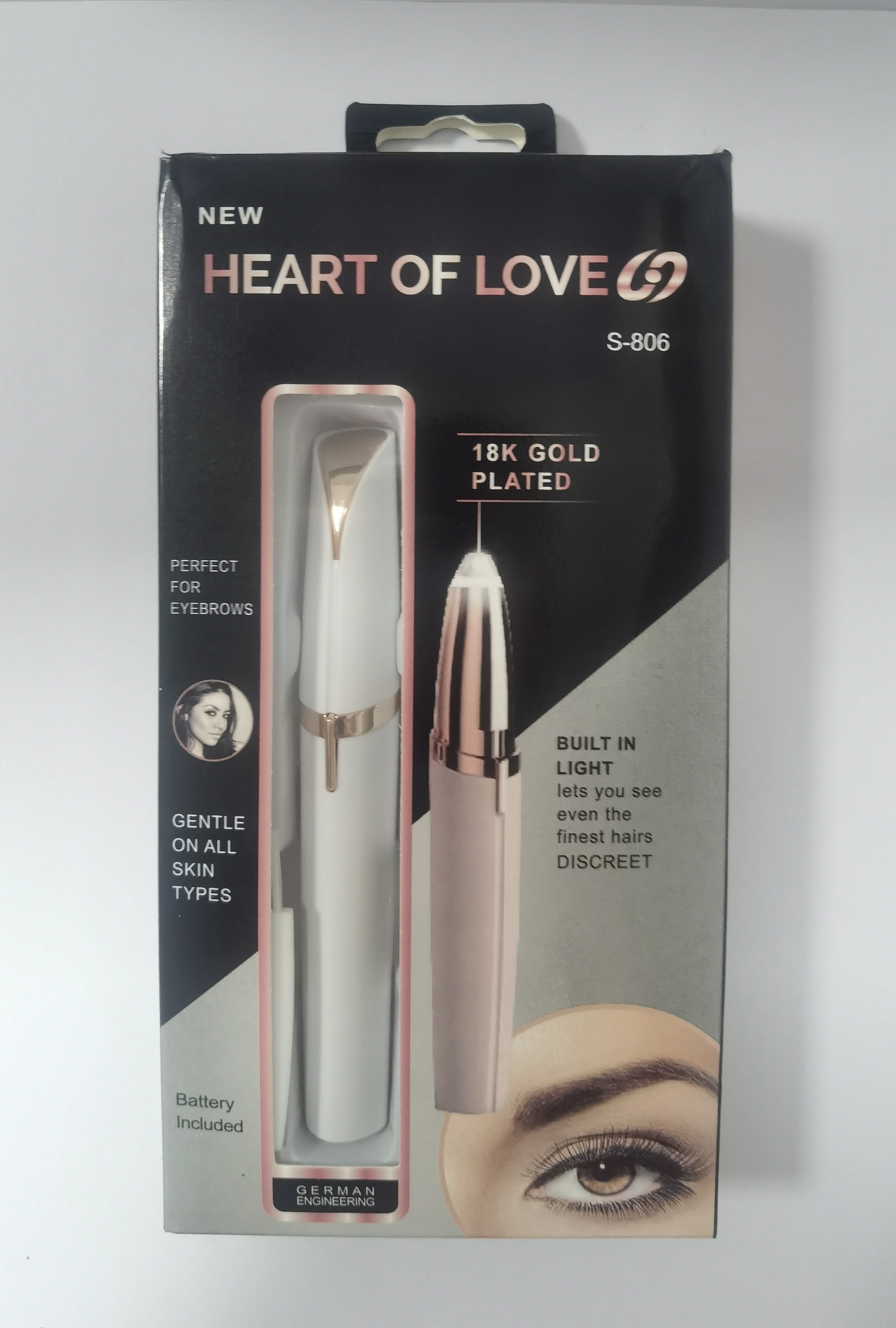 Mini Electric Eyebrow Trimmer – Painless Razor Epilator with LED Light