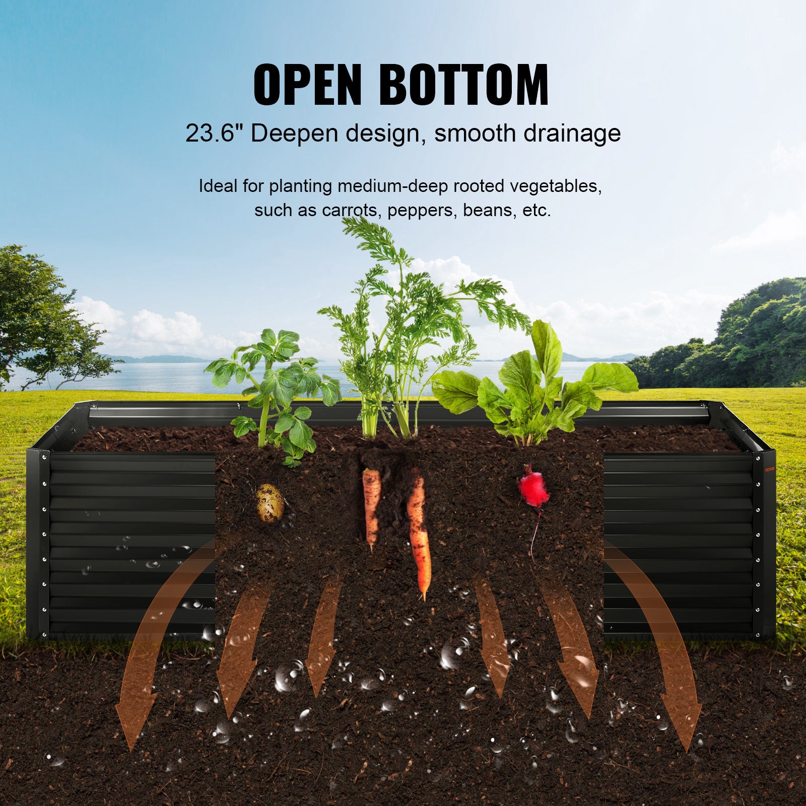 VEVOR Galvanized Raised Garden Bed