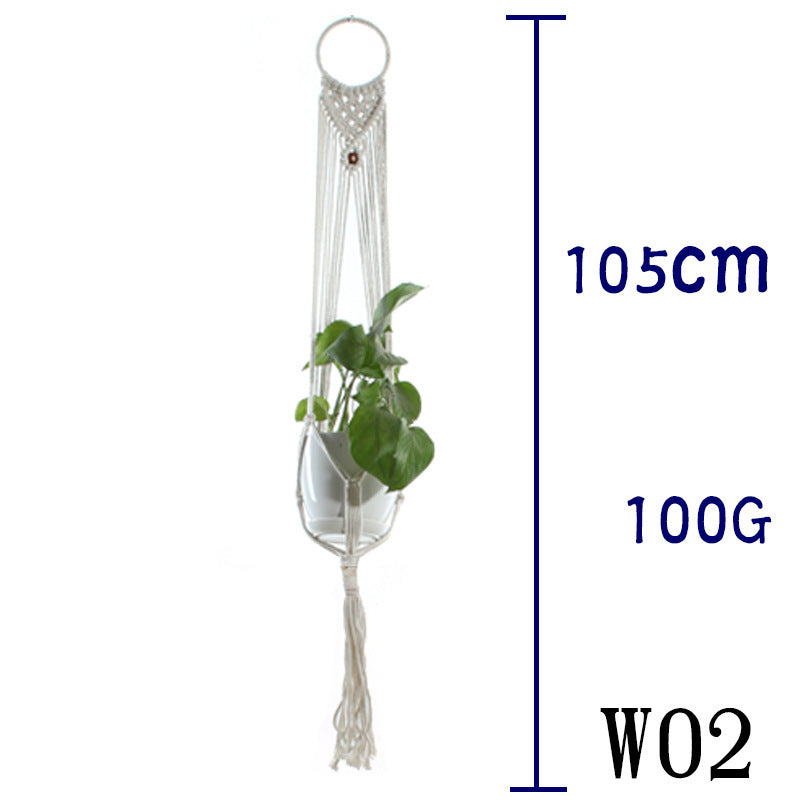 Handmade Cotton Rope Flowerpot Net Bag