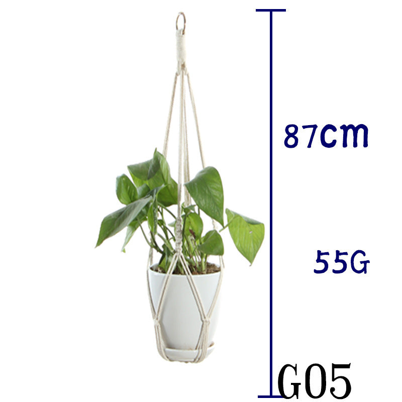 Handmade Cotton Rope Flowerpot Net Bag
