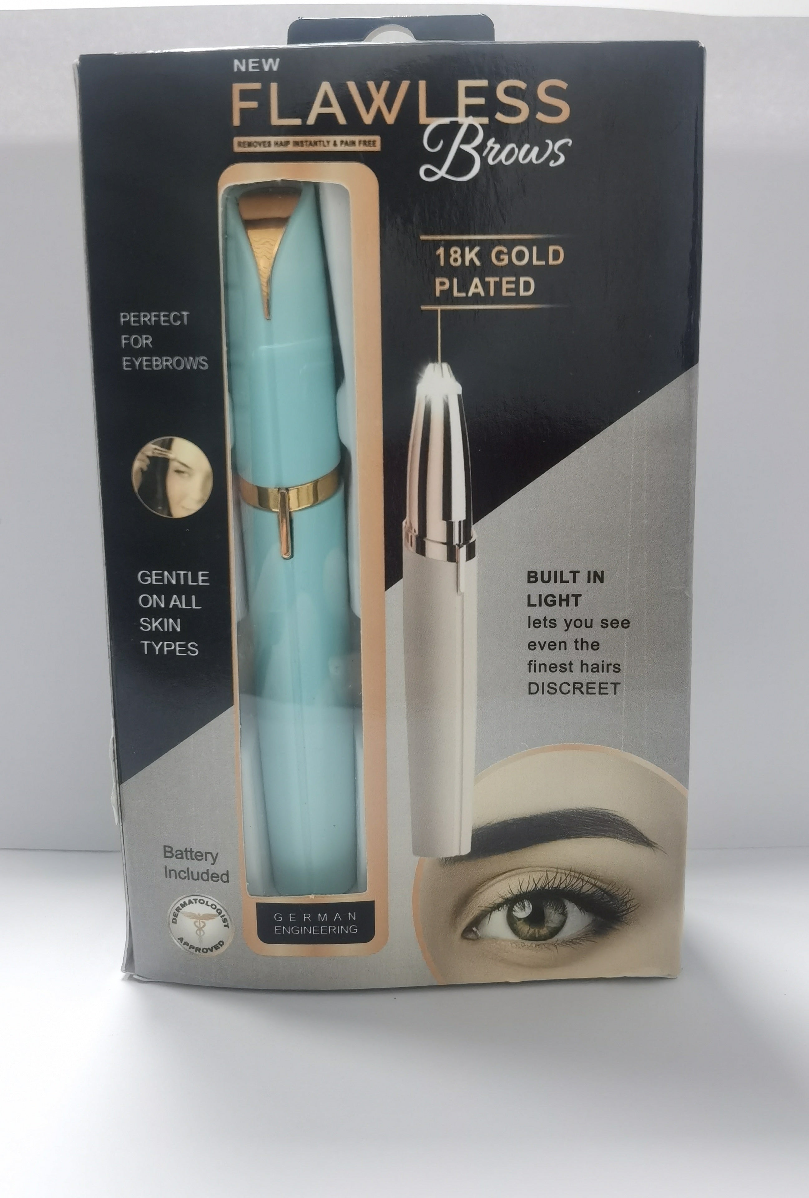 Mini Electric Eyebrow Trimmer – Painless Razor Epilator with LED Light