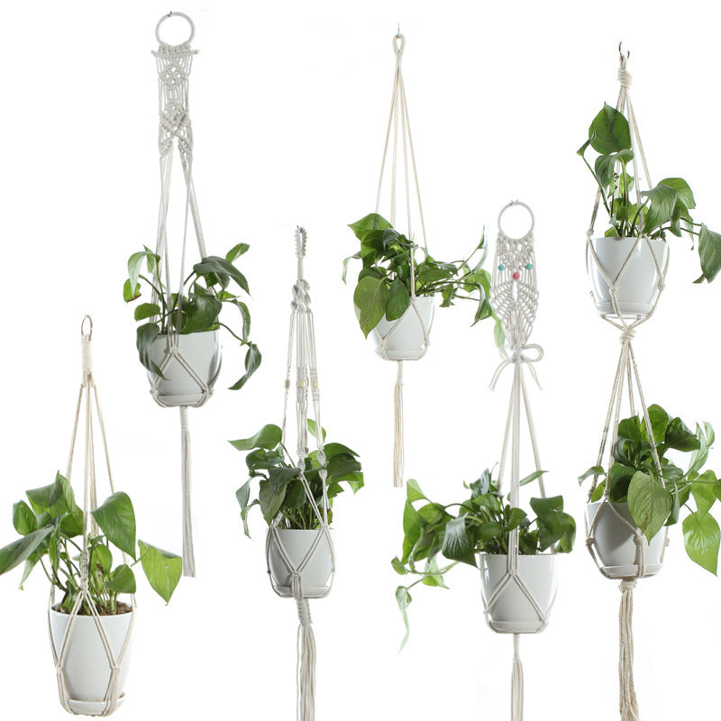 Handmade Cotton Rope Flowerpot Net Bag