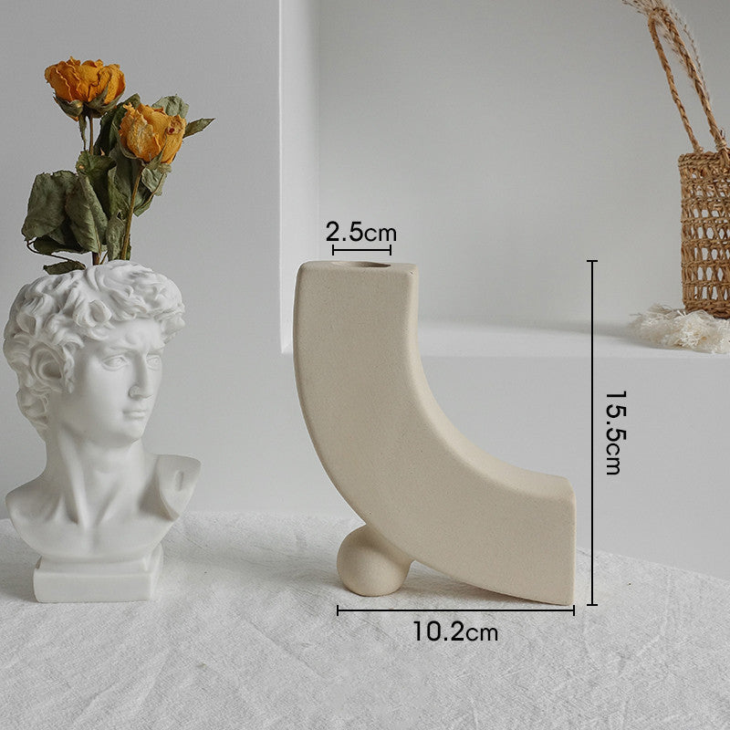 Nordic-Style Matte Ceramic Table Vase