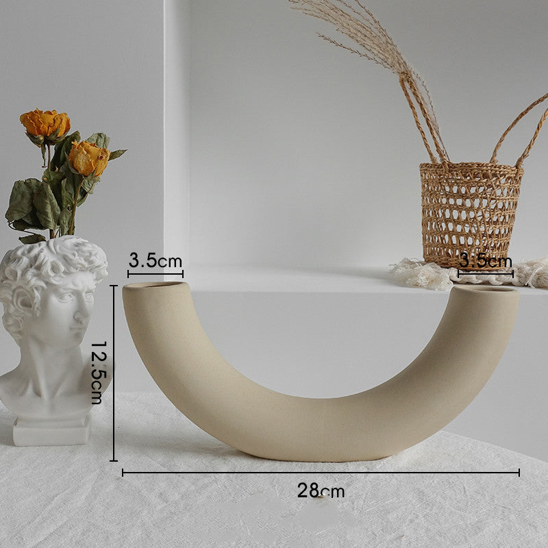 Nordic-Style Matte Ceramic Table Vase