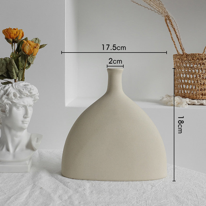 Nordic-Style Matte Ceramic Table Vase