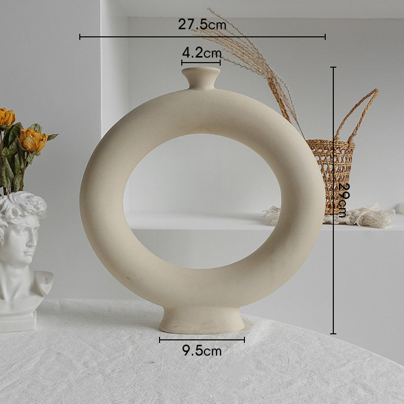 Nordic-Style Matte Ceramic Table Vase