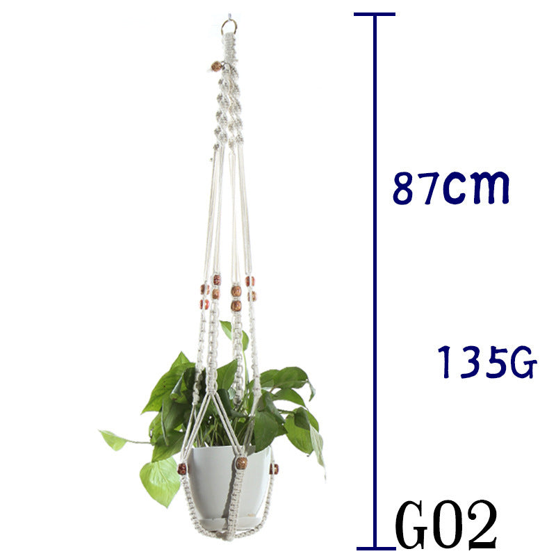 Handmade Cotton Rope Flowerpot Net Bag