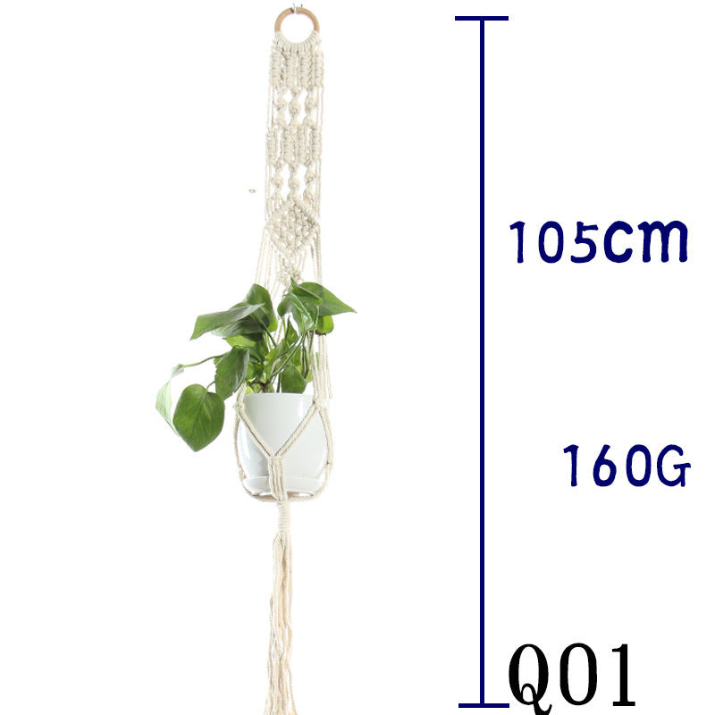 Handmade Cotton Rope Flowerpot Net Bag