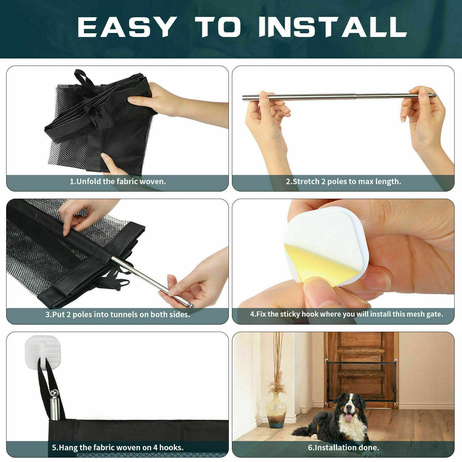 Retractable Mesh Pet Safety Gate