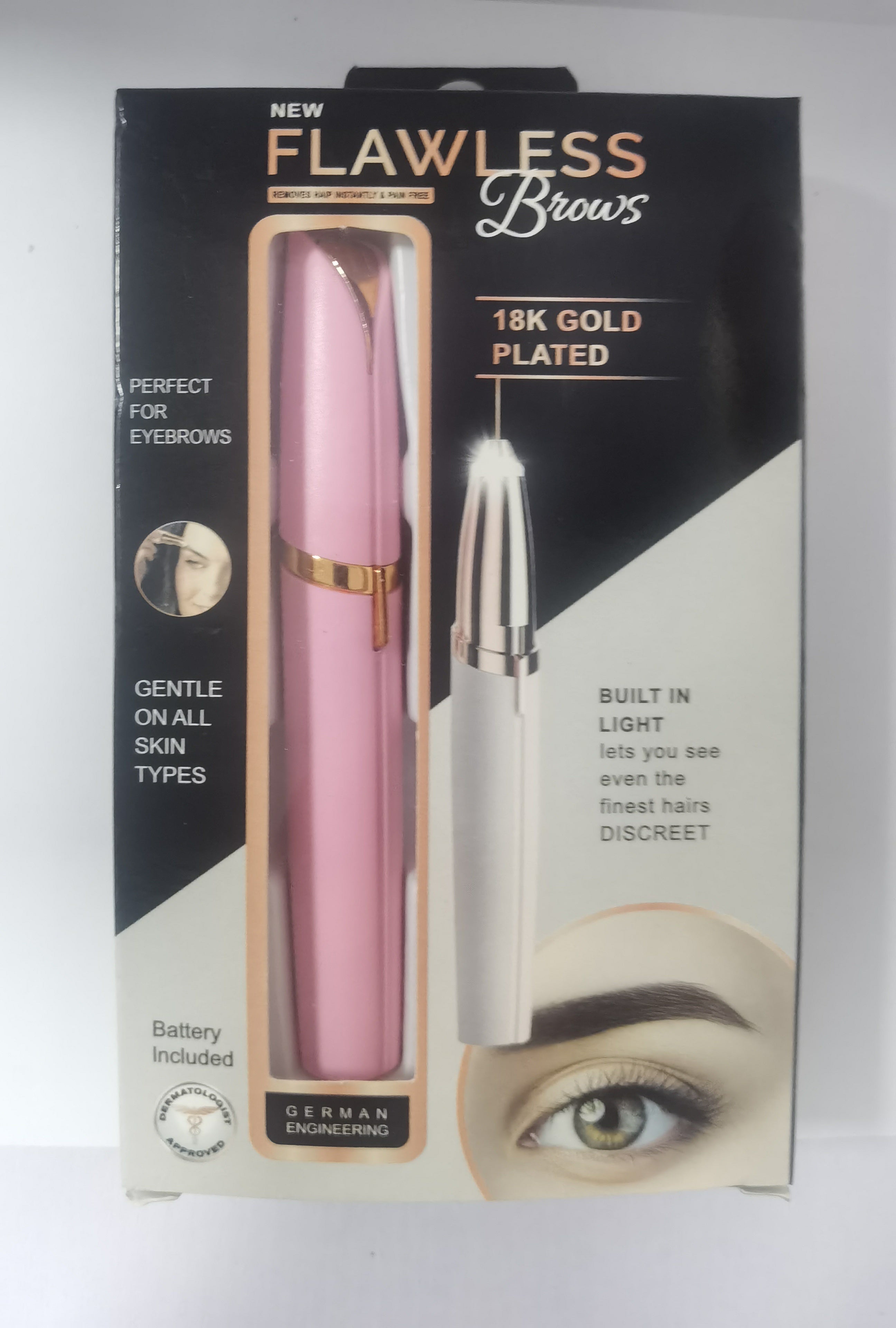 Mini Electric Eyebrow Trimmer – Painless Razor Epilator with LED Light
