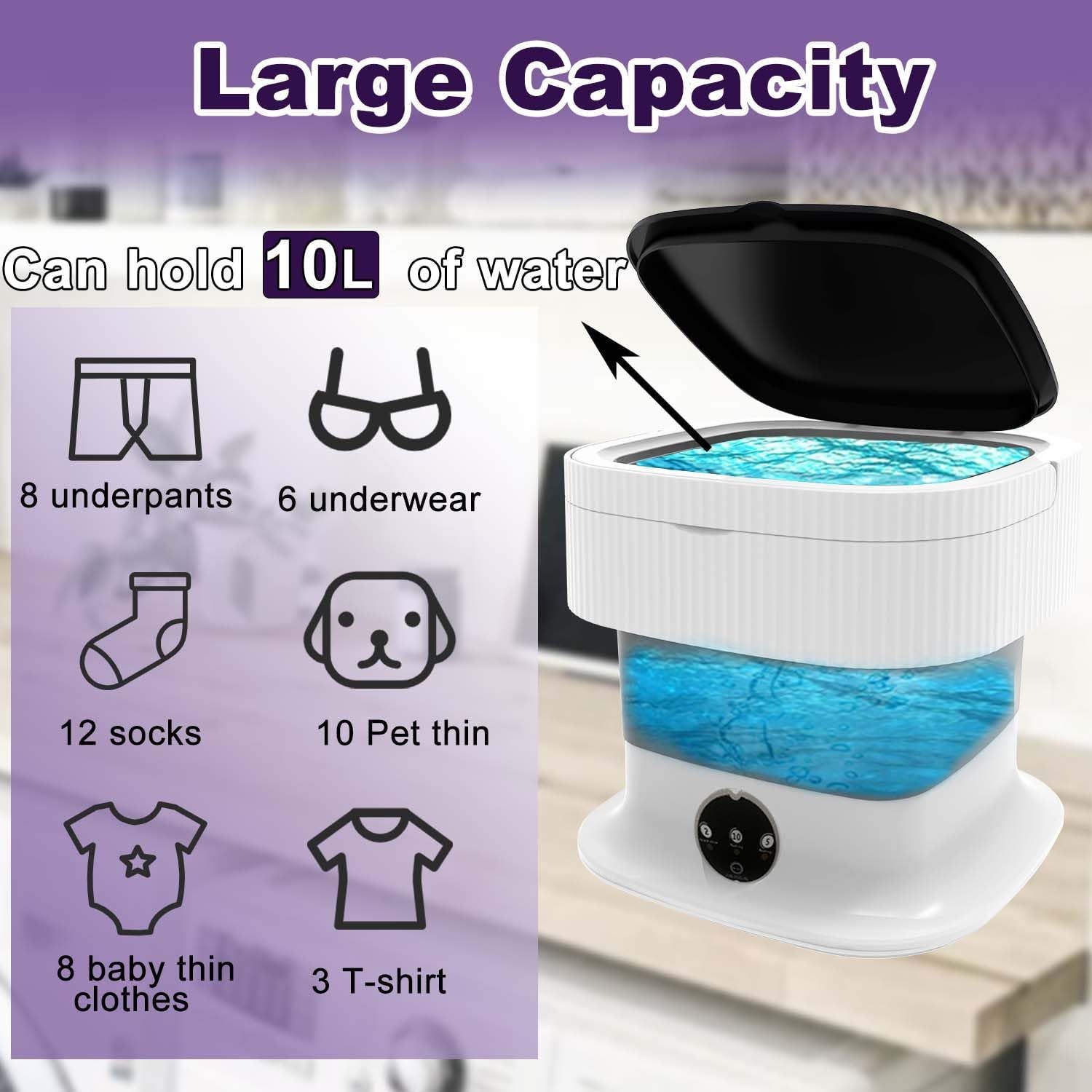 10L Portable Folding Washing Machine