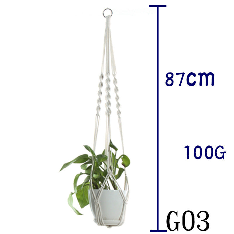 Handmade Cotton Rope Flowerpot Net Bag
