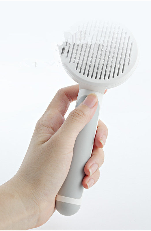 Self-Cleaning Pet Grooming Comb with 135° Stainless Steel Needles