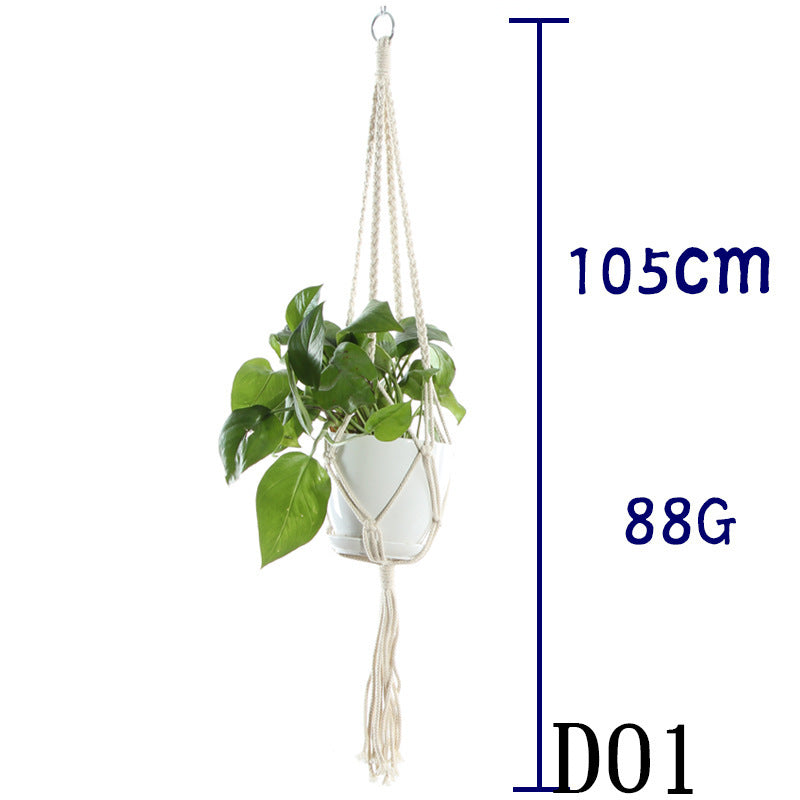 Handmade Cotton Rope Flowerpot Net Bag