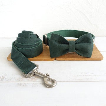 MUTTCO Adjustable Pet Collar & Bow Leash Set