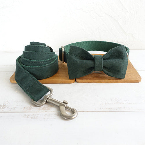 MUTTCO Adjustable Pet Collar & Bow Leash Set