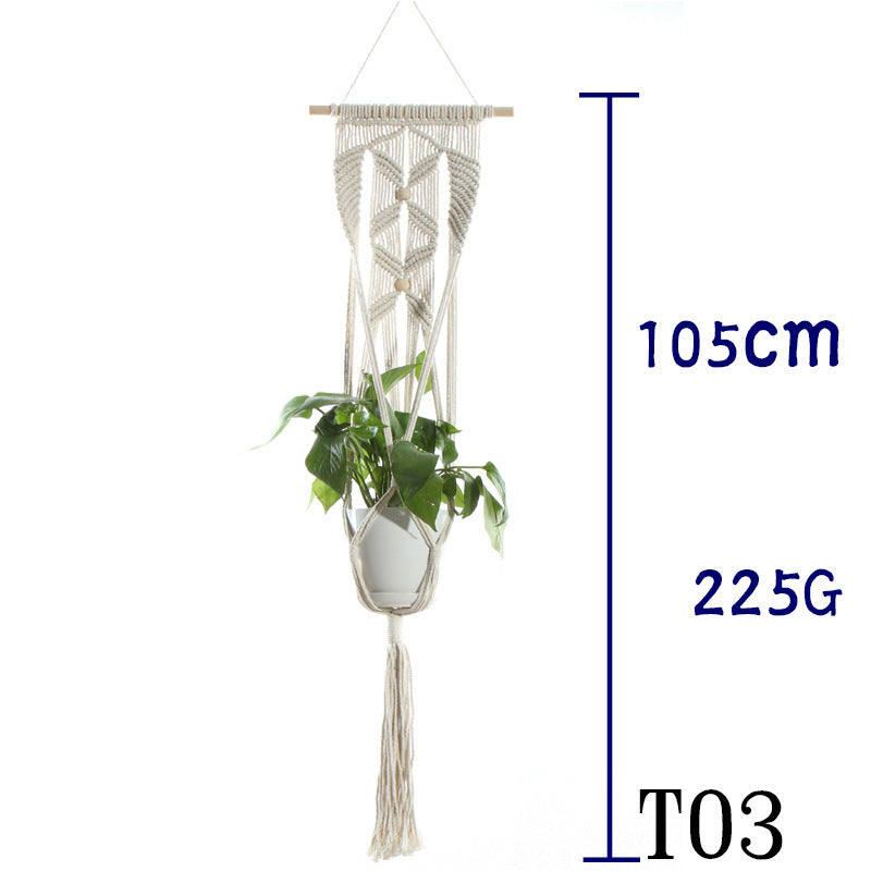 Handmade Cotton Rope Flowerpot Net Bag