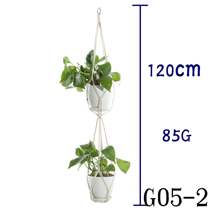 Handmade Cotton Rope Flowerpot Net Bag
