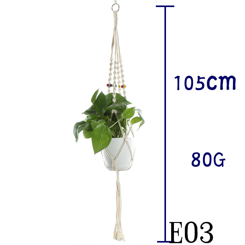 Handmade Cotton Rope Flowerpot Net Bag