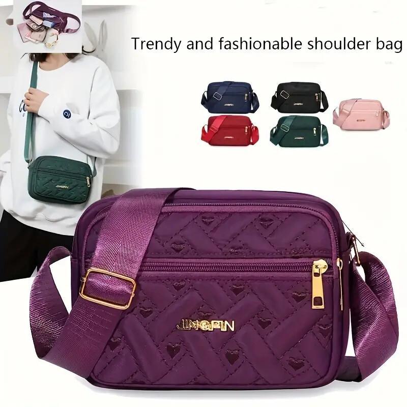Oxford Cloth Multi-Layer Crossbody Bag