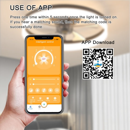 Slim Modern Ceiling Fan with Dimmable LED Light