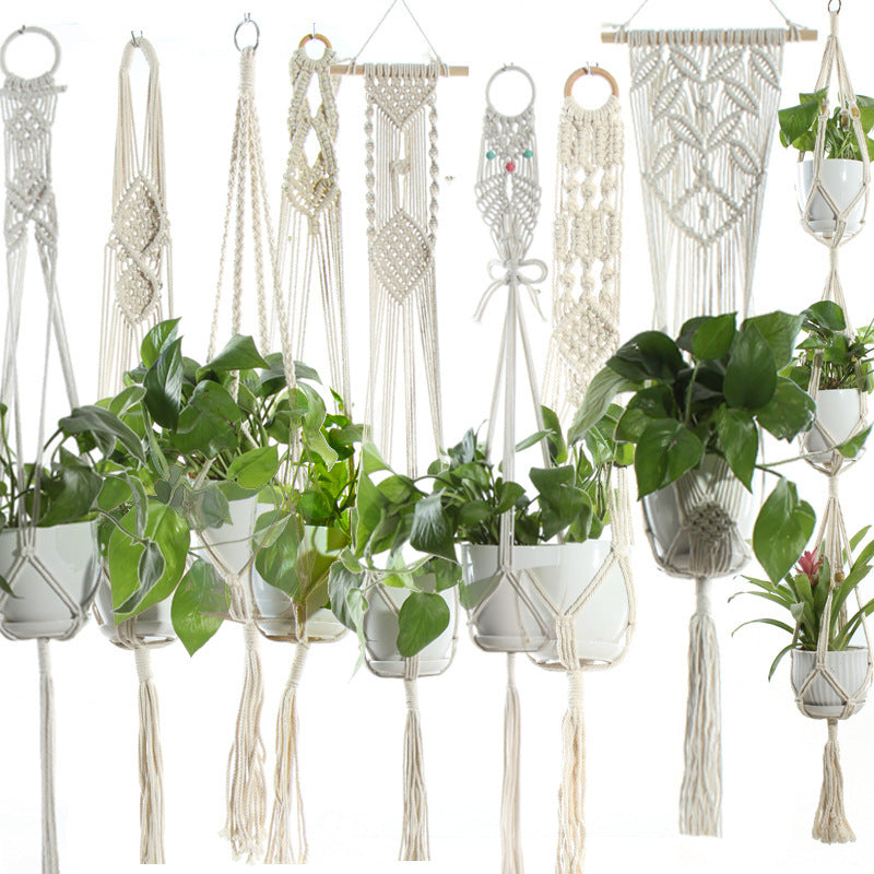 Handmade Cotton Rope Flowerpot Net Bag