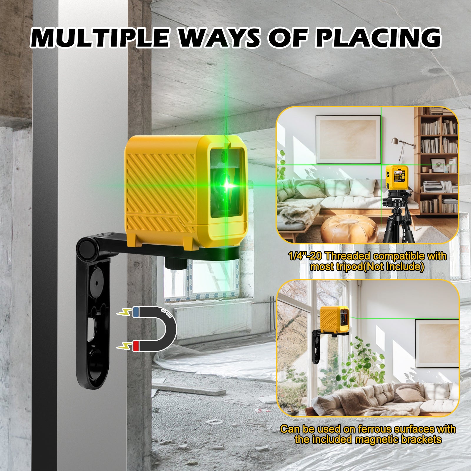 Ultra-Bright Green Laser Level – Self-Leveling & Portable