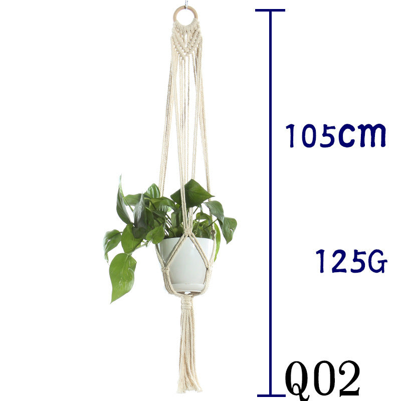 Handmade Cotton Rope Flowerpot Net Bag