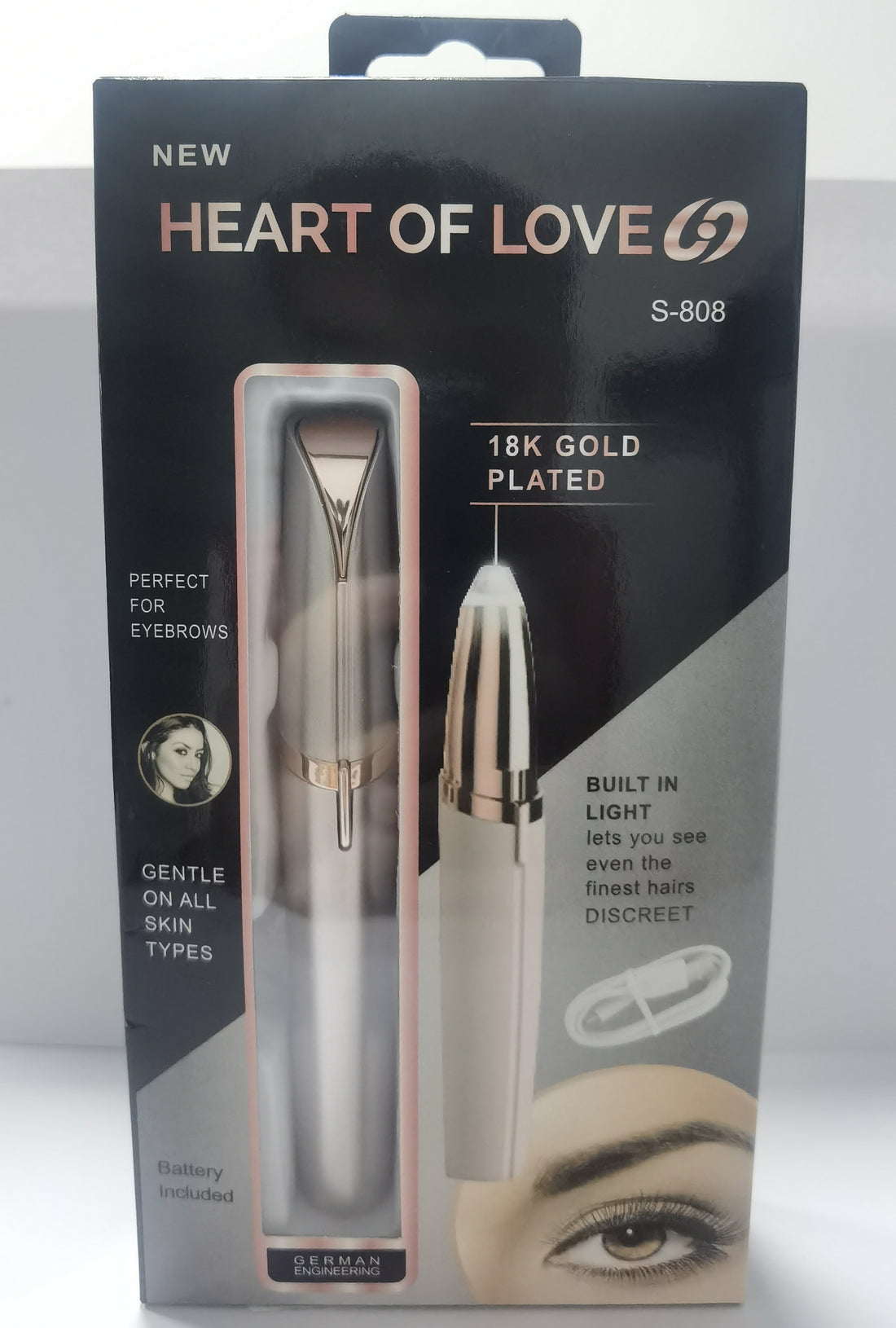 Mini Electric Eyebrow Trimmer – Painless Razor Epilator with LED Light