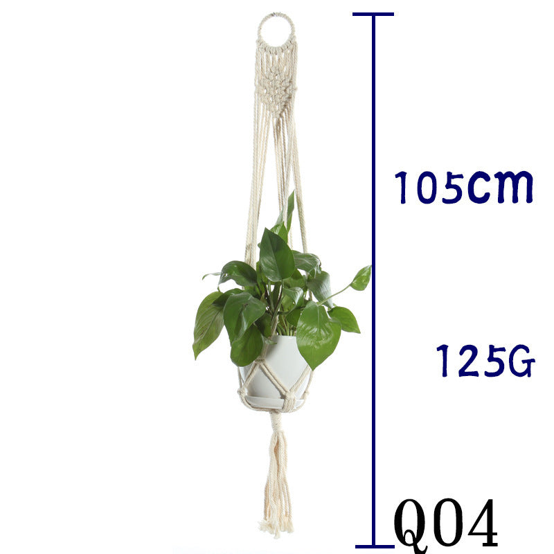Handmade Cotton Rope Flowerpot Net Bag