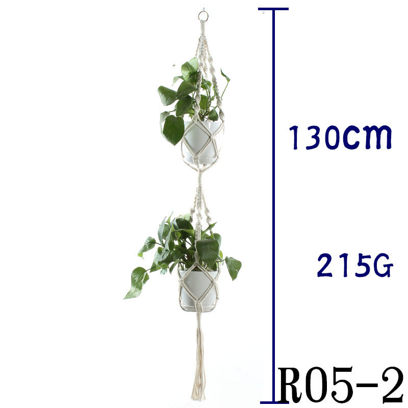 Handmade Cotton Rope Flowerpot Net Bag