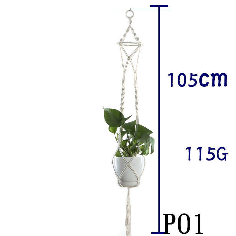 Handmade Cotton Rope Flowerpot Net Bag
