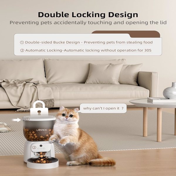 LAMPICK Smart Cat Feeder with 1080P HD Camera & App Control