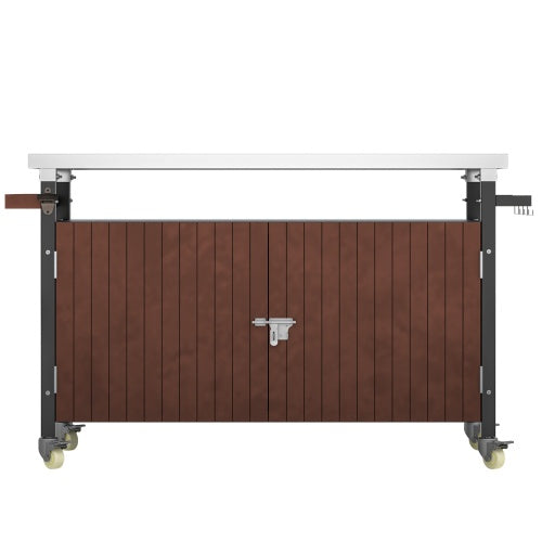 Outdoor Grill Cart with Stainless Steel Tabletop