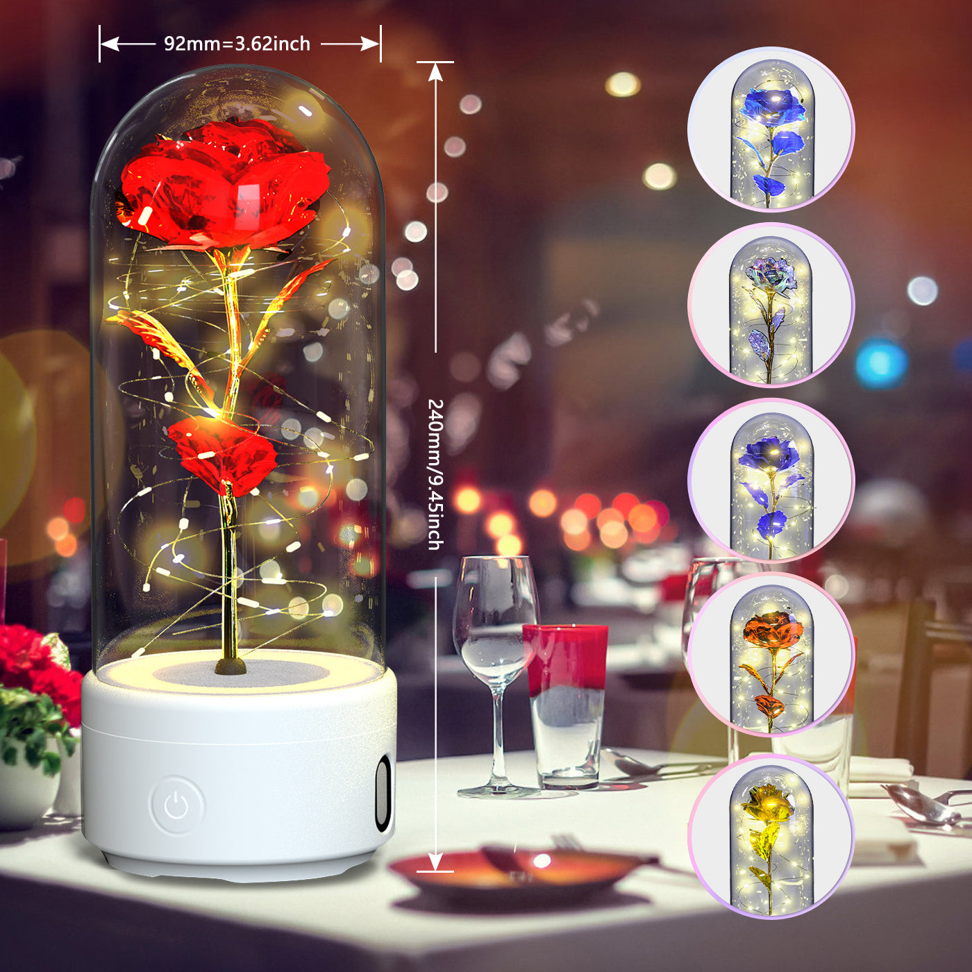 Romantic LED Strip Light with Glass Lampshade