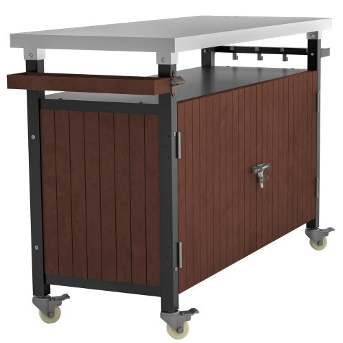 Outdoor Grill Cart with Stainless Steel Tabletop