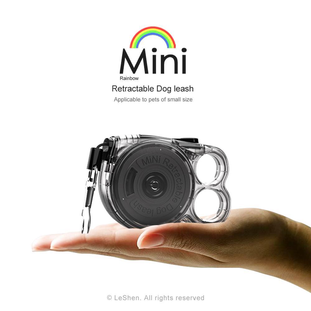 Transparent Rainbow Mini Retractable Leash
