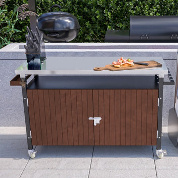 Outdoor Grill Cart with Stainless Steel Tabletop