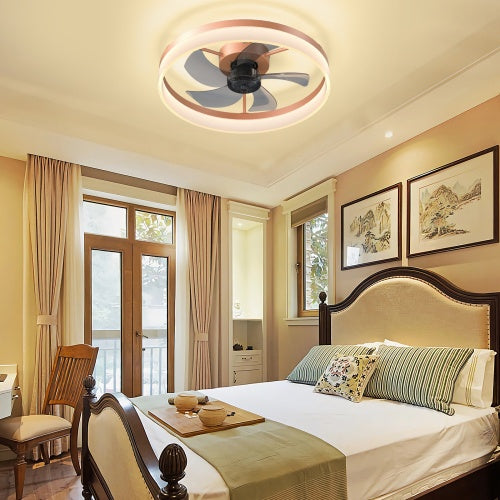 Slim Modern Ceiling Fan with Dimmable LED Light