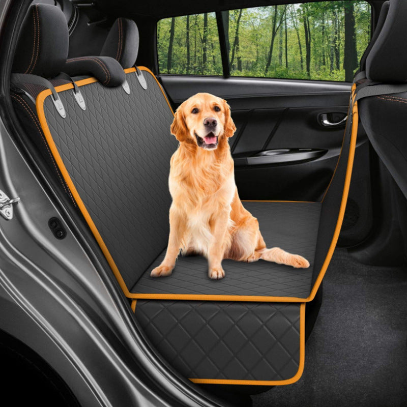 Waterproof Dog Car Seat Cover with Mesh Window & Side Zippers