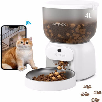 LAMPICK Smart Cat Feeder with 1080P HD Camera & App Control