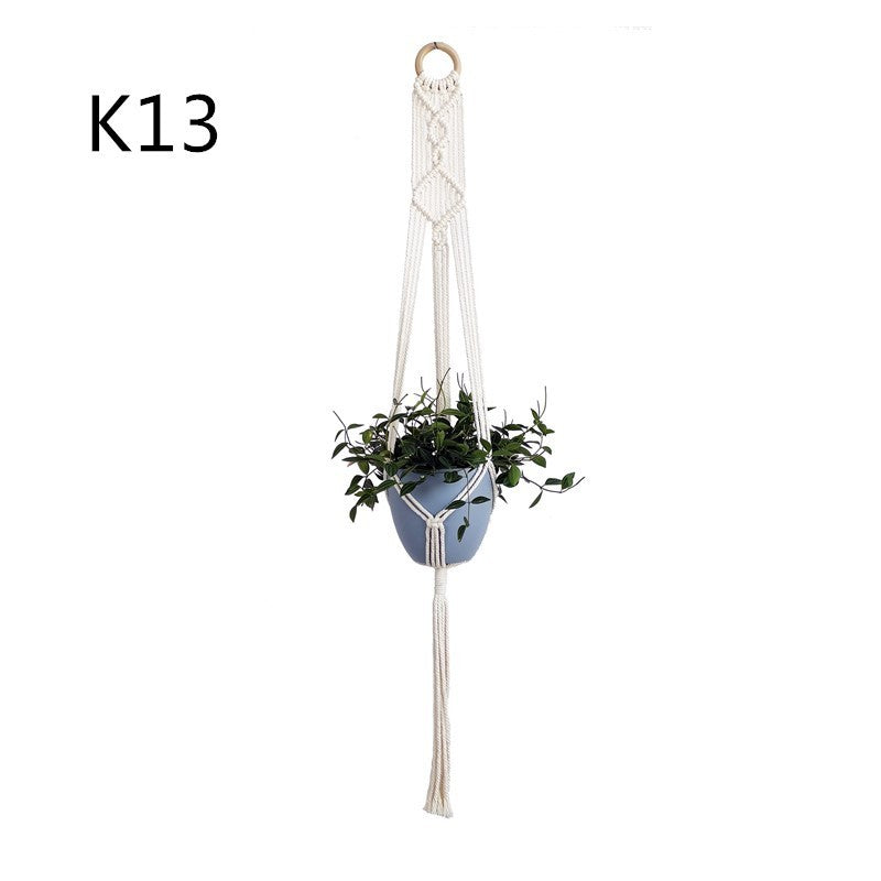 Handmade Cotton Rope Flowerpot Net Bag