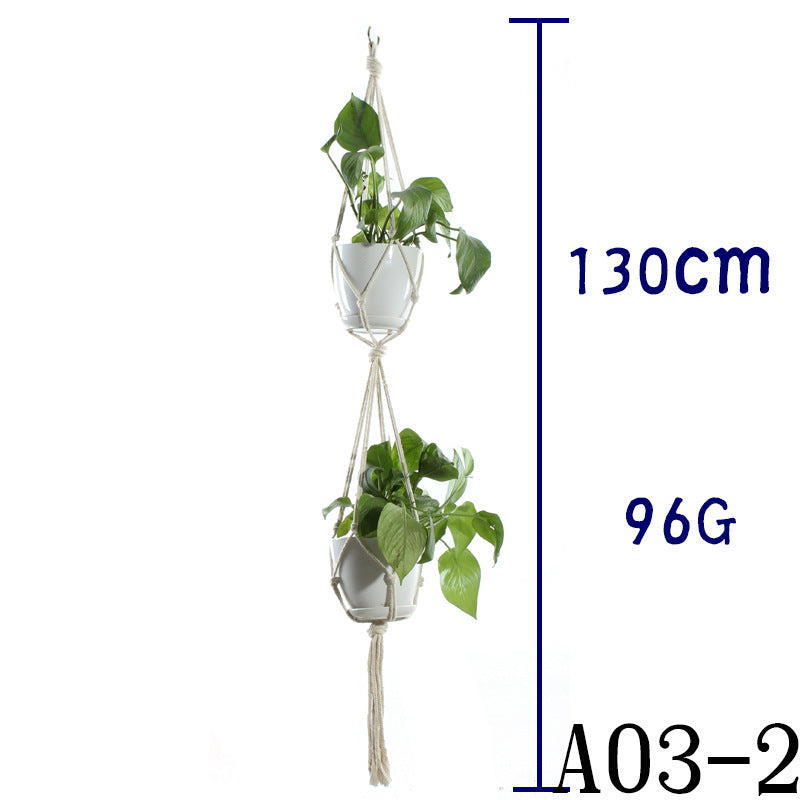 Handmade Cotton Rope Flowerpot Net Bag